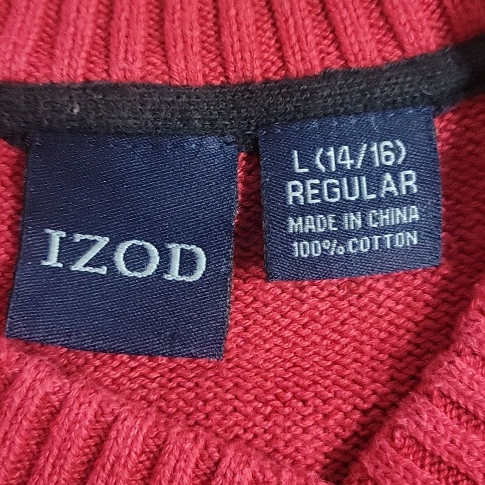Izod Sweater Vest Size L (14/16) 100% Cotton - Picture 3 of 3